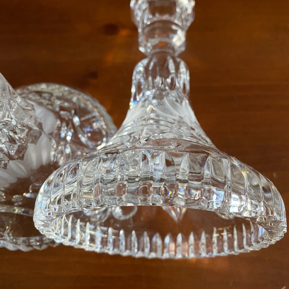 5” Crystal Candlesticks with Round Base - Picture 8 of 14